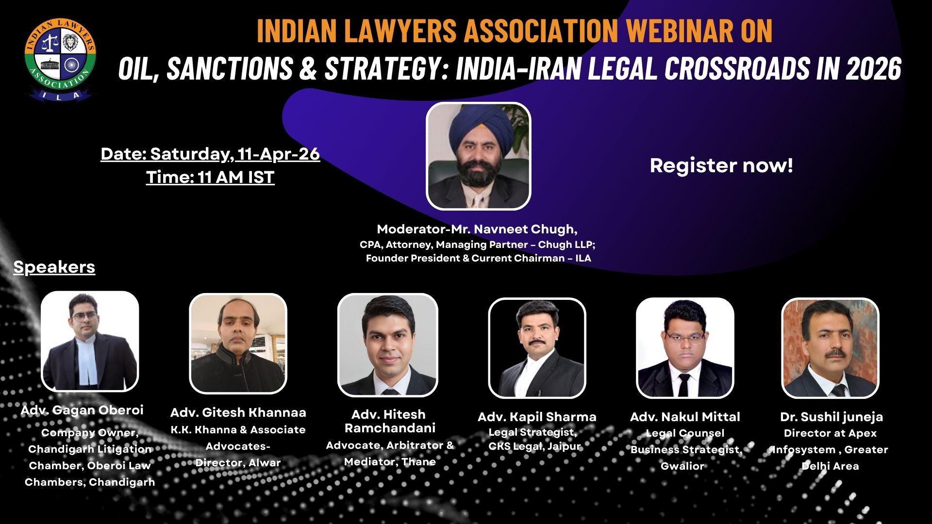 High-Impact ILA Webinar - Oil, Sanctions & Strategy: India–Iran Legal Crossroads in 2026